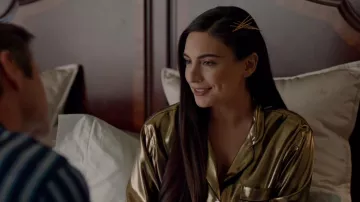 Gold Pajamas of Cristal Jennings (Ana Brenda Contreras) in Dynasty (S02E19)