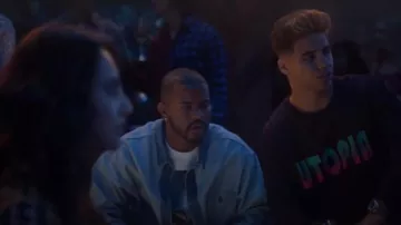 Noir Utopie d'Impression Sweat-shirt porté par Vivek Shah (Jordanie Buhat) adultes-ish Saison 3 Épisode 3