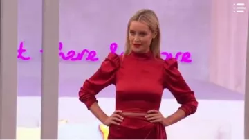 Red Satin Dress worn by Laura Whitmore in Love Island UK Season 6 Episode 15