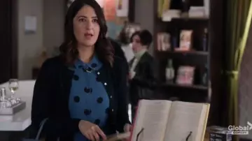 Blue Polka Dot Dress worn by D'Arcy Carden  in Single Parents Season 2 Episode 14