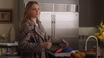 Belted Checked Wool Coat worn by Kirby Anders (Maddison Brown) in Dynasty Season 3 Episode 11