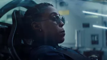 Vuarnet round black sunglasses worn by Nomi (Lashana Lynch) as seen in No Time to Die