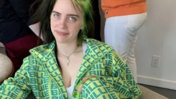 Billie printed hoodie and pants worn by Billie Eilish on The Ellen Degeneres Show on 2018