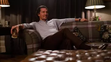 Grey sweater worn by Mickey Pearson (Matthew McConaughey) as seen in The Gentlemen