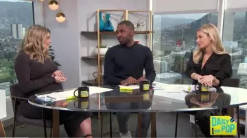 Coton citoyen de l'Utilitaire de Combinaison en Noir de jais porté par Morgan Stewart sur E! News 3 Février 2020