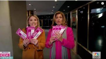 J. crew Pink Sta­di­um Cloth Ital­ian Wool Coat worn by Hoda Kotb on Today February 3, 2020