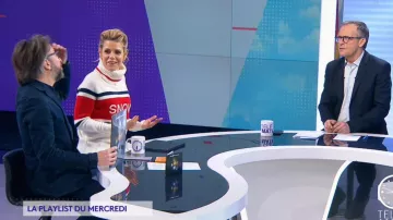 Le pull SNOW de Laura Tenoudji dans Télématin du 05 02 2020