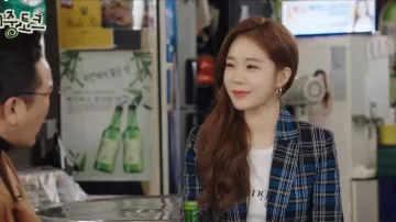 Vérifié Coton Blazer porté par Jin Cale (Yoon Seo) Toucher le Cœur de l'Épisode 7