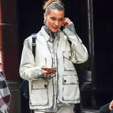 Hotlips by Solange Black Ring worn by Bella Hadid New York February 4, 2020