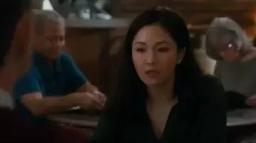 Green Blouse worn by Jessica Huang (Constance Wu) in Fresh Off the Boat Season 6 Episode 13