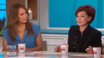Diane Von Furstenberg Long Sleeve Silk Shirt worn by Sharon Osbourne on The Talk February 4, 2020
