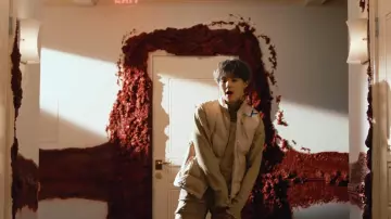 White Down Ready­made Airbag Front Vest worn by Suga in the music video BTS (방탄소년단) MAP OF THE SOUL : 7 'Interlude : Shadow' Comeback Trailer