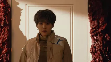 Let­ter Block Charm Pen­dant worn by Suga in the music video BTS (방탄소년단) MAP OF THE SOUL : 7 'Interlude : Shadow' Comeback Trailer