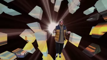 The North Face blue and brown vest worn by Mac Miller in his Good News music video