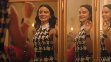 Black and white houndstooth mini dress worn by Veronica Lodge (Camila Mendes) in Riverdale Season 4 Episode 12