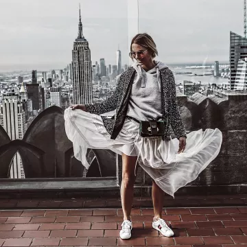 Cuir Baskets Blanc de Karin Teigl sur l'Instagram account @constantly_k