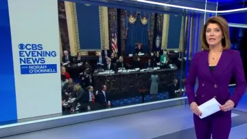 Zara Boutonné Cropped Blazer porté par Norah O'Donnell sur CBS, Ce Matin, 5 février 2020