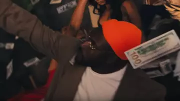 Orange Beanie Hat worn by ScHoolboy Q in ScHoolboy Q - Floating ft. 21 Savage