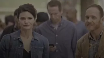 Blue Denim Jacket worn by Allison (Lindsey Kraft) in Grace and Frankie Season 6 Episode 12