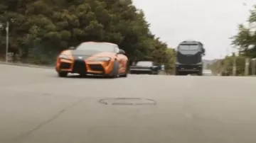 Orange and black 2020 Toyota GR Supra Mk.V supercar as seen in Fast and Furious 9