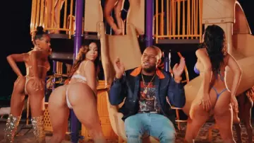 Navy Blue Nylon Windbreaker worn by ScHoolboy Q in ScHoolboy Q - Overtime ft. Miguel, Justine Skye