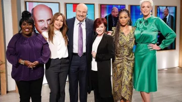 Michael michael kors Clip Dot Peas­ant Top worn by Sheryl Underwood on The Talk February 5, 2020