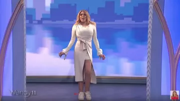 Off-white Knot­ted Lay­ered-look Mi­di Dress worn by Wendy Williams on The Wendy Williams Show February 5, 2020