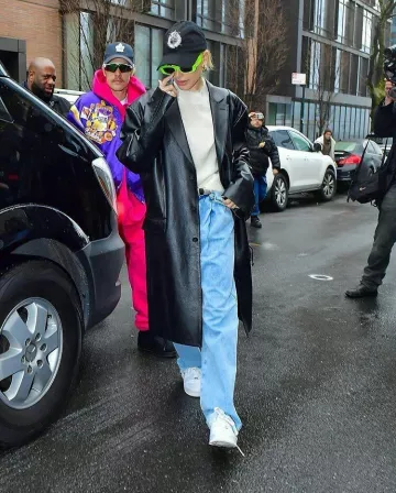 Nike Air Force Sneak­er worn by Hailey Baldwin New York City February 6, 2020