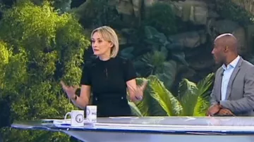 The dress midi collar Black Natacha Harry in Télématin