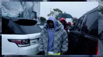 Balenciaga Pink logo printed hoodie of DaBaby in the music video