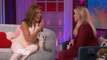 Black halo Porce­laine Jump­suit worn by Hoda Kotb on The Kelly Clarkson Show February 6, 2020