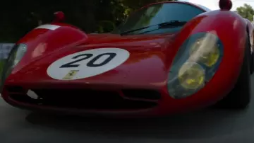 Ferrari red P4 race car as seen in Ford v Ferrari