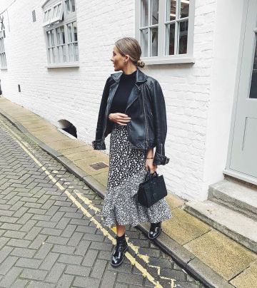 Topshop Falda Midi de Nadia Anya en la cuenta de Instagram @nadiaanya__