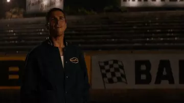 Goodyear bomber race jacket worn by Ken Miles (Christian Bale) as seen in Ford v Ferrari