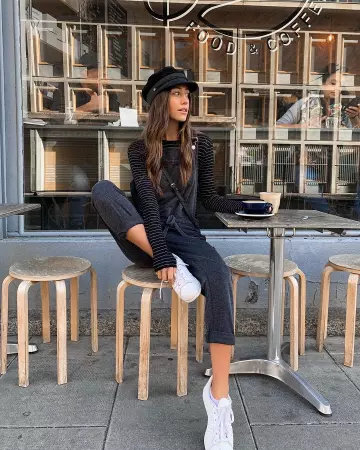 Over­alls Jump­suit of Danielle Brown on the Instagram account @danielleebrownn