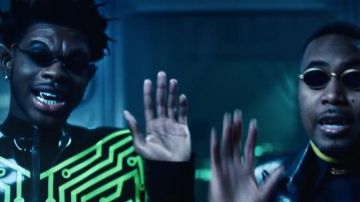 Skinny black 90s glasses of Lil Nas X in Lil Nas X - Rodeo (ft. Nas) [Official Video]