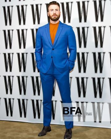 Blue Suit worn by Chris Evans on the Instagram account @aboutchrisevans