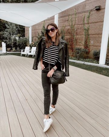 Topshop Black Biker Jacket de Karen en la cuenta de Instagram @everbstyled