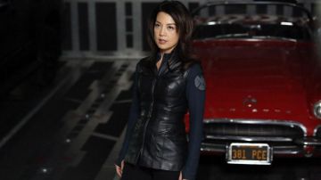 Chaqueta de cuero de Ming-Na en Agents of S.H.I.E.L.D.