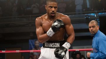 The authentic boxing gloves worn by Michael B. Jordan in Creed