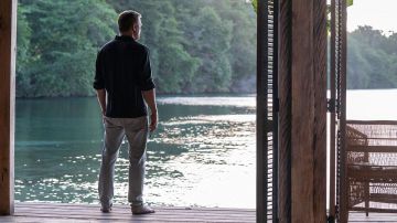 Tom Ford grey denim pants worn by James Bond 007 (Daniel Craig) as seen in No Time to Die