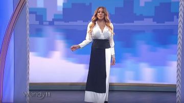 Gabrielle Union Colorblock Wide Leg Pants worn by Wendy Williams on The Wendy Williams Show February 6, 2020