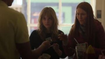 Navy Cable Knit Sweater worn by Kinsey Locke (Emilia Jones) in Locke & Key Season 1 Episode 1