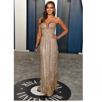 Giuseppe Zanotti Sandalias dobles Betty usadas por Jessica Alba Vanity Fair Oscar Party febrero 9, 2020