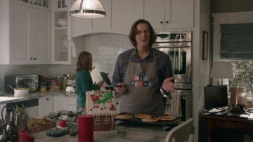 NPR grey Apron worn by Jeff (Jim Carrey) as seen in Kidding (S02E01)