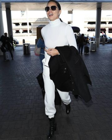 Wolford Col­orado Thong Body­suit worn by Adriana Lima LAX February 10, 2020