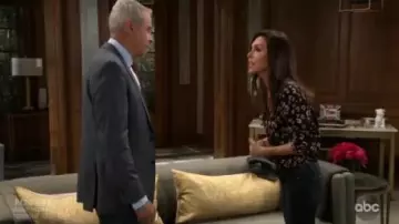 Rebecca Taylor Leopard Printed Silk Top worn by (Finola Hughes) as seen in General Hospital February 11, 2020