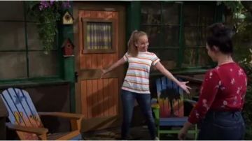 Rainbow STriped Tee worn by Ava (Shelby Simmons) in BUNK'D Season 4 Episode 20