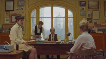 Brown sleeveless suit jacket of Arthur Howitzer Jr. (Bill Murray) in The French Dispatch of the Liberty, Kansas Evening Sun