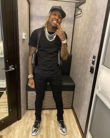Camiseta Dior Black Cotton de Lil Durk en la cuenta de Instagram @durkioworld